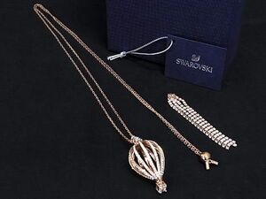 ■新品■未使用■ SWAROVSKI スワロフスキー 5499529 ラインストーン ネックレス ペンダント アクセサリー ピンクゴールド系 AZ8666