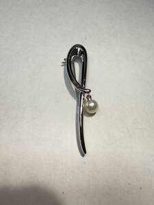 ★　TASAKI　タサキ　パール　真珠　ブローチ　シルバー　アクセサリー　重量6g　パール6mm　NS00497