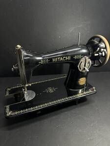 ★コレクター必見！！ HITACHI 日立 アンティークミシン TYPE HA No218260 ブラック ジャンク 縫製機器 手芸 ビンテージ V512