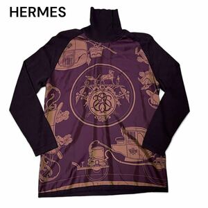 HERMES エルメス エクスリブリス タートルネック ニット SM