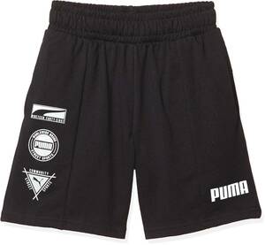 【KCM】Z-puma-694-120★展示品★【PUMA/プーマ】キッズ ジュニア ショートパンツ ALPHAサマーショーツ 綿100％　583006-01 ブラック　120