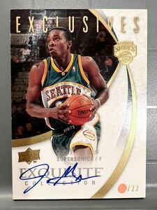 最高級直書22枚限定 RC Auto 07 Upper Deck Exquisite Jeff Green ジェフ・グリーン NBA ルーキー サイン Nuggets Panini バスケ 優勝