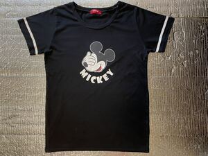 ★レア柄★Disney★mickey★ミッキーマウス★目隠しミッキーt-shirt★ブラック★レディースLL★その他多数出品してます