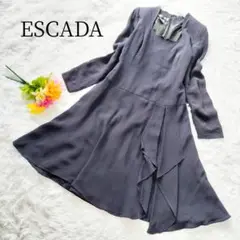 【ESCADA/エスカーダ】ロングワンピース　フレア　フォーマル　ブラック　上品