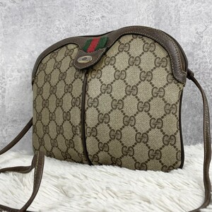 美品 OLD GUCCI オールドグッチ 2way シェリーライン インターロッキング ショルダーバッグ クロスボディ 斜めがけ 肩掛け PVC レザー GG 