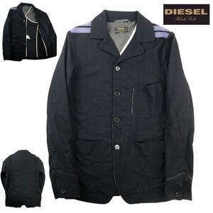 美品 希少 DIESEL Black Gold ディーゼル ブラックゴールド ウールカバーオール サイズS ネイビー 美シルエット 最高級ライン ルーマニア製