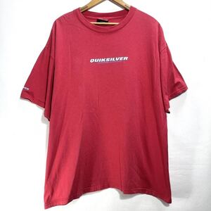 ■ QUIKSILVER クイックシルバー ロゴ 両面プリント Tシャツ 古着 サイズXL レッド アメカジ サーフ スノーボード アウトドアブランド ■