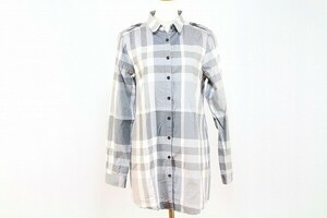 BURBERRY LONDON バーバリー シャツ トップス ブラウス 長袖 三陽商会 チェック 40 グレーマルチカラー レディース [864949]