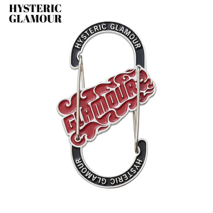 新品【HYSTERIC GLAMOUR FLAME LOGO CARABINER KEYCHAIN BLACK 02231QG02996 ヒステリックグラマー フレームロゴ カラビナ キーチェーン】