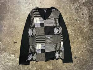 COMME des GARCONS SHIRT コムデギャルソンシャツ 11aw 2011aw 染色加工 再構築 ドッキング vネック ニット セーター S