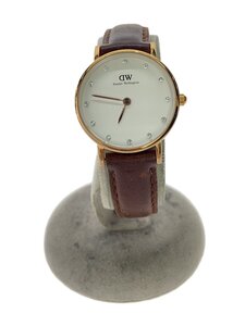 Daniel Wellington◆クォーツ腕時計/アナログ/レザー/WHT/BRW/0900DW