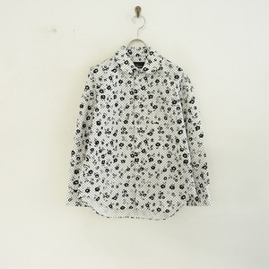 //トリココムデギャルソン tricot COMME des GARCONS *ラウンドカラープリントシャツ*S綿ドット＆フラワー(25-2402-142)【50C42a】