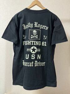 BUZZ RICKSON’S バズリクソンズ Tシャツ ブラック 東洋 黒 size M USA製 ドクロ VF-61 USN 半袖 東洋エンタープライズ