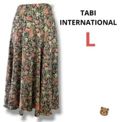 TABI INTERNATIONALバラの花柄ロングフレアースカートL～LL