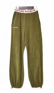 Dorothy Hendricks（ドロシー ヘンドリクス）DH0030 EASY PANTS ロゴ LOGO パイル地 イージーパンツ トラックパンツ リラックス OLIVE S