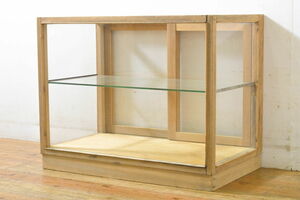 R-063233　和製アンティーク　卓上　木枠ガラスケース(ショーケース、陳列棚、店舗什器、コレクションケース)