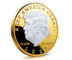 訳あり ☆ 大人気 ☆ トランプコイン 18ｋゴールドGP 26g 2020 KEEP AMERICA GREAT 人気商品 希少品 上質 質感 高級感 格安 