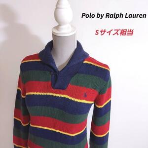 Ralph Lauren ロゴ刺繍・マルチボーダー柄コットンニット 五点で送料無料 66833