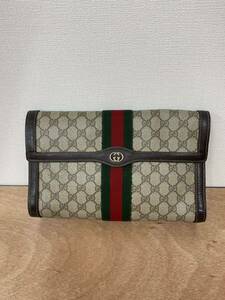 1円 GUCCI バッグ クラッチバッグ GG柄 GG グッチ レザー ブラウン ヴィンテージ