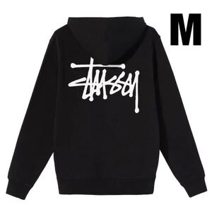 ステューシー BASIC STUSSY ZIP HOODIE☆パーカー M 黒