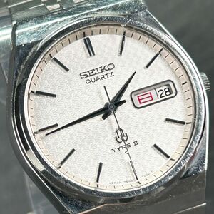 美品 1970年代製 SEIKO セイコー TYPEⅡ タイプツー 7546-7000 腕時計 クオーツ アナログ カレンダー ヴィンテージ 諏訪精工舎 電池交換済