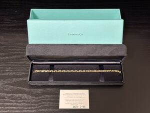 Tiffany ティファニー K18YG Tナローチェーン ブレスレット イエローゴールド