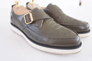 MCQ*38/24cm*レザー/革*ローファー/スリッポン/革靴/スニーカー*グリーン* Alexander McQueen/アレキサンダーマックイーン*308658　R2036