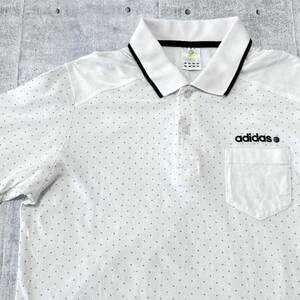 adidas NEO ドット柄 ポケット ライン ポロシャツ 半袖 アディダス　 ネオレーベル LABEL 水玉 普段着 ゴルフウェア タウンユース 石瀬6018