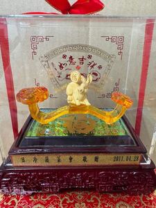 中国　純金　置物　金兎　 縁起物 インテリア　金　風水　如意吉祥　保証書　総重量356g　【0201A25】