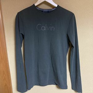 おすすめ！カルバンクライン メンズ ロングTシャツ サイズM ダークグリーン Calvin Klein Jeans