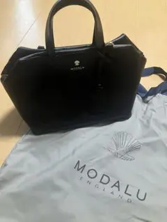 MODALU ハンドバッグ 黒 レザー 保存袋付き