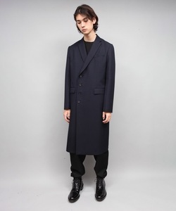 ◇極美品 定8.9万 ato アトウ 21AW AM21C-C01 asymmetrically buttoned chesterfield coat アシンメトリック ボタンド チェスターコート 44