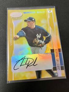 25枚限定 Christian Parker 2003 Leaf Certified Materials Mirror Gold #125 直筆サイン Yankees