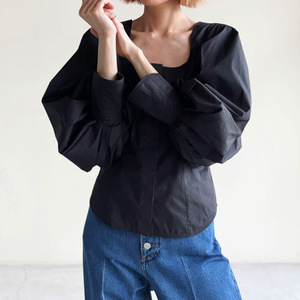 Mame Kurogouchi (Women)/マメ クロゴウチ Square　Neck　Puff　Sleeve　Shirt