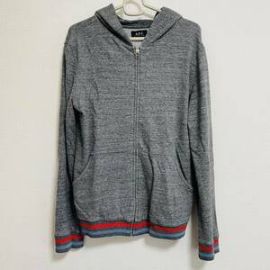 美品 A.P.C リブライン フルジップパーカー Sサイズ グレー アーペーセー APC