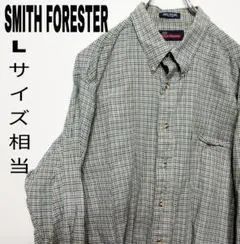 usa古着 SMITHFORESTER ネルシャツ　Lサイズ相当 ブルーブラウン