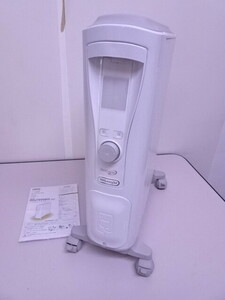 c 中古 動作品 Delonghi デロンギ RHJ75V0915-GY ベルカルド オイルヒーター 適用畳数10～13畳 ECOモード搭載 リモコン 取扱説明書付き 