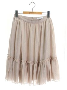 FOXEY フォクシー スカート 38 Skirt Ruffles ベージュ ラッフル シフォン シアー ITMWZDBQAPXY