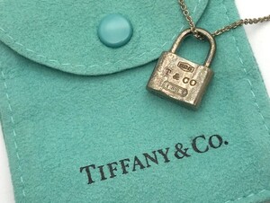 1000円スタート ネックレス TIFFANY&Co. ティファニー 1837 南京錠 パドロック 925 シルバー 総重量約10.2g 袋付き アクセサリー 10 D3037