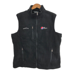 Eddie Bauer エディーバウアー PEPSI ペプシ フリースベスト アウトドア 企業ロゴ ブラック (メンズ XL) 中古 古着 S6339