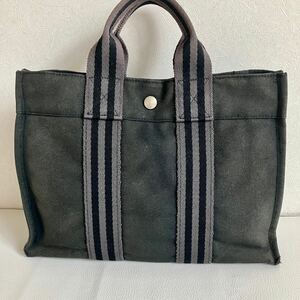 【エルメス】 HERMES フールトゥPM ハンドバッグ キャンバス ブラック 廃盤品（202410174150）