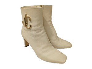 JIMMY CHOO MINORI 85 ANKLE BOOTS ショートブーツ ホワイト サイズ36 1/2 ジミーチュウ ミノリ アンクルブーツ 店舗受取可