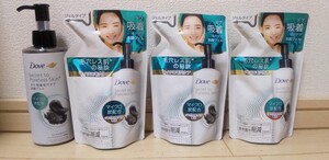 ☆新品☆Dove☆ダヴ☆吸着毛穴ケア☆洗顔ジェル☆本体１点＋詰め替え３点☆４点セット☆ユニリーバ☆