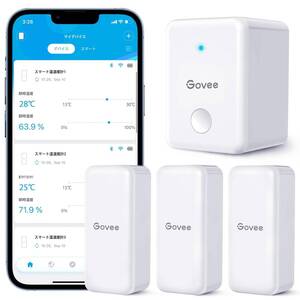 Govee WiFi 温湿度計 温度計 湿度計 デジタル ワイヤレス 高精度 乾燥対策 アラーム 異常通知 インテリア コンパクト