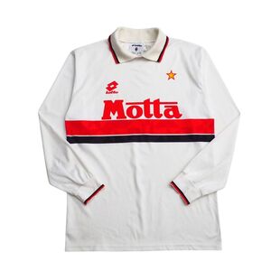 TI4814□ロット/lotto*ACミラン/AC Milan*93-94*アウェイ*レプリカユニフォーム/サッカーシャツ*メンズ*ホワイト×レッド×ブラック系