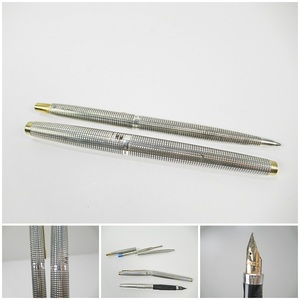 ☆[A99]PAKER　パーカー　万年筆＆ボールペン　2点セット　スターリングシルバー　PAKER 14K　MACE IN USA　ジャンク品