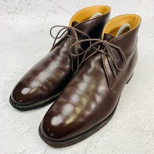 【良品】Crockett&Jones クロケットアンドジョーンズ チャートシー チャッカ レザー 茶 ブラウン 7 25.5cm 紳士靴 ジョージ チャートシー