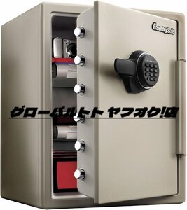 人気商品 金庫 1時間 耐火 56.6L A4 ファイル 縦横 テンキー式 トレイ2個 ダブグレー