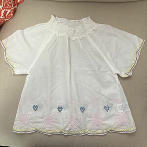 ◆美品 トップス サイズ120 女の子 チュニック apreslescours半袖 刺繍