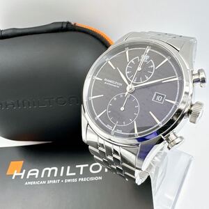 稼働品 Hamilton ハミルトン アメリカン クラシック 腕時計 自動巻き AT クロノグラフ 裏スケ カレンダH32416131 ケース付